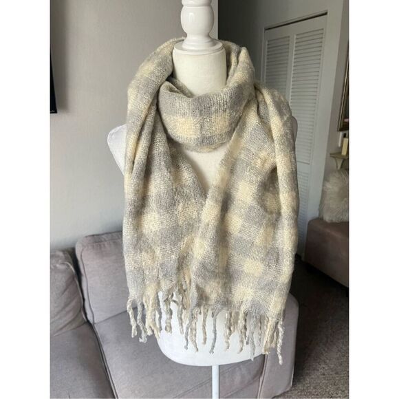 Loft wool blend neutral plaid print - Picture 2 of 6